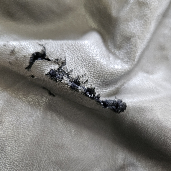 NWT Naked Wardrobe Ruched Faux Vegan Leather Midi Skirt in Dark Grey M - Flaw - Picture 10 of 10